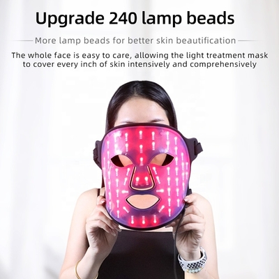 หน้ากากอนาคตแบบพกพา สีซิลิโคน LED การดูแลผิวหนัง 4 สี การกําจัดริ้วรอยที่แข็งแรงสําหรับคอ / คอ