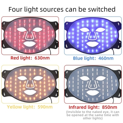 หน้ากากอนาคตแบบพกพา สีซิลิโคน LED การดูแลผิวหนัง 4 สี การกําจัดริ้วรอยที่แข็งแรงสําหรับคอ / คอ