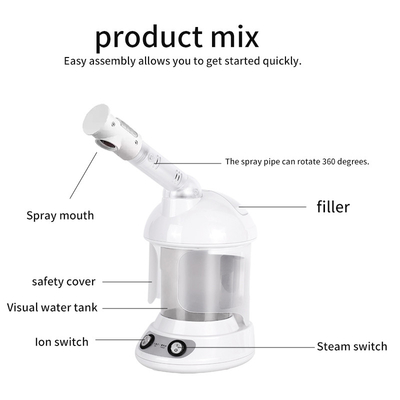 2 ใน 1 เครื่องดูแลบุคคลสําหรับใบหน้าและผม steamer ด้วยฟังก์ชันการเบา