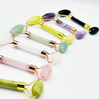 หน้าเป้าหมายพื้นที่ 100% สีดําธรรมชาติ Jade รอลเลอร์ใบหน้าชุดที่มีผลต่อการอุดตัน