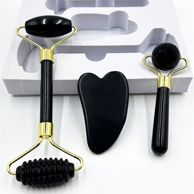 Home Jade Roller with Natural Xiuyan Stone Beauty Green Face Ice Roller และกล่องที่กําหนดเอง