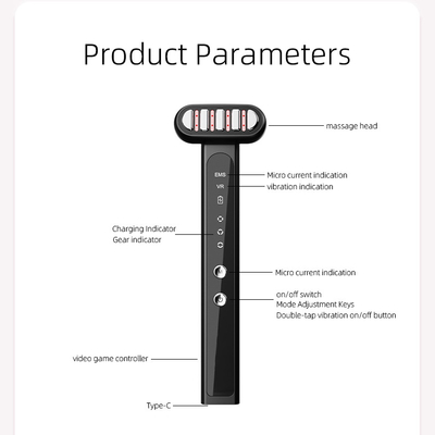 USB ชาร์จกระดูกตา กระดูกตาเทรพี แสงกระดูกตา Ems สั่นสะเทือนหน้า เครื่องนวด ยกตา 46G
