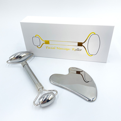 สีเขียวหน้า การดูแลสุขภาพ Massage Roller Gua Sha เครื่องมือใน 304 สแตนเลส