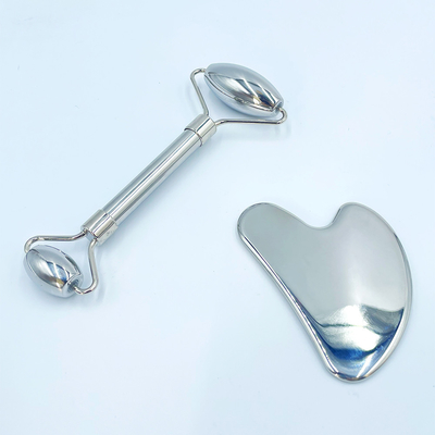 สีเขียวหน้า การดูแลสุขภาพ Massage Roller Gua Sha เครื่องมือใน 304 สแตนเลส
