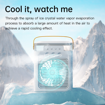 พกพา Mini Cooler 6 นิ้ว สีดํา สีขาว รีชาร์จได้ พับ USB พัดลมเย็นด้วยแบตเตอรี่