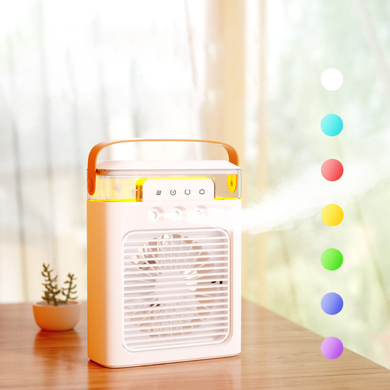 พกพา Mini Cooler 6 นิ้ว สีดํา สีขาว รีชาร์จได้ พับ USB พัดลมเย็นด้วยแบตเตอรี่